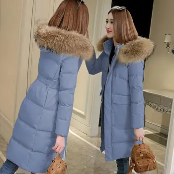 2020 Дамски палта зима пуховик лесен патица топло сгъстено Женски палто с качулка с дълъг ръкав памук-ватник