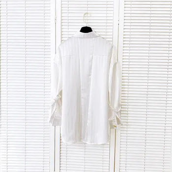 2020 Есенна алтернативна дълга бяла ежедневни риза с дълъг ръкав за жени на дизайнер на дрехи луксозна градинска облекло