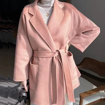 2020 жени плюс размера на Есен Зима Cassic проста вълна Maxi-дълга козина женски халат на горно облекло мода вълна