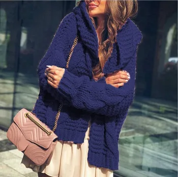 2020 женски есента и зимата вязаный жилетка пуловер, яке с качулка плюс размер жилетки