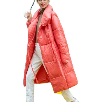 2020 зимно яке дамски памучни палто Oversize плюс размера на мода дългите пухени паркове сгъсти топли зимни якета палта женски