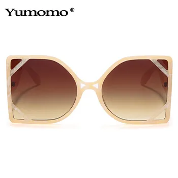 2020 извънгабаритни квадратни слънчеви очила Жени steampunk винтидж слънчеви очила Мода ретро пънк слънчеви очила наклон очила с UV400