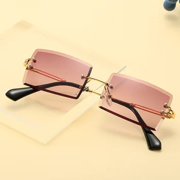 2020 Коледа популярните без рамки правоъгълник слънчеви очила на Жените и мъжете марка квадратни слънчеви очила нюанси сплав слънчеви очила Oculos de sol UV400
