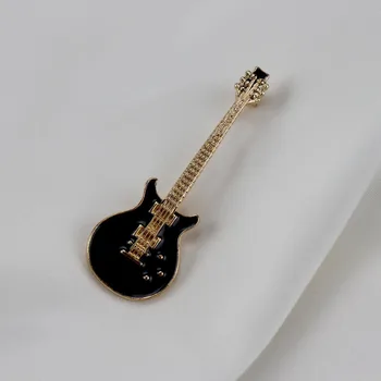 2020 Коледен подарък нов европейски и американски ретро стил емайл китара инструмент цигулка нежна брошка