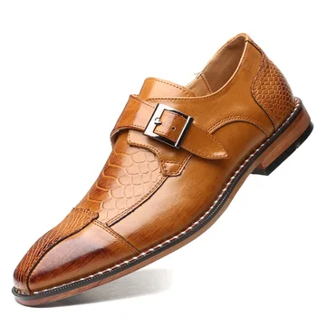 2020 Крокодил Pattern изкуствена кожа рокля обувки Мъжки обувки за бизнес и ежедневни голям размер 48 официални обувки за сватбата yuj89