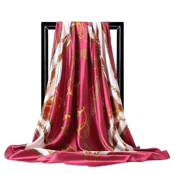 2020 луксозна марка 90 см кърпичка копринени шалове шал жени модерен шифоновый шал от естествена коприна печатни мек безкрайност