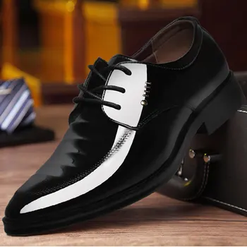 2020 Луксозни Мъжки Обувки Лачени Оксфорд Обувки За Мъже, Бизнес Кожени Обувки За Мъже На Италианската Марка Официални Сватбени Обувки