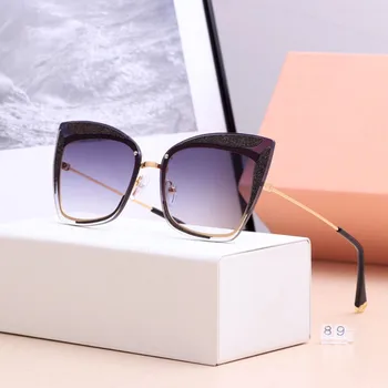 2020 луксозни слънчеви очила дамски слънчеви очила, цветни лещи, слънчеви очила ретро маркови дизайнерски модни Mi Cat Eye дамски слънчеви очила
