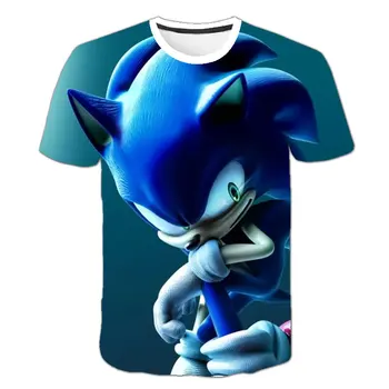 2020 лятна нова детски дрехи Sonic на Таралеж Series Boys' T-shirt Cartoon Сладко Girls' Top 4-14T