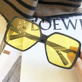 2020 Модни Извънгабаритни Квадратни Слънчеви Очила За Жени Реколта Градиентные Черни Жълти Слънчеви Очила Мъжете Ретро Марка Големи Бели Нюанси