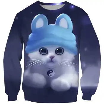 2020 нов 3D принт котка hoody децата пролет есен пуловер с качулка върховете на деца с дълъг ръкав блузи, юноши, момичета, момчета качулки