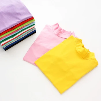 2020 нов карамел цвят дрехи за момчета и момичета, детски поло тениска есен зима плътен случайни пуловер памучни дрехи от 2 до 11 години