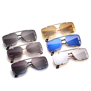 2020 нов модната марка слънчеви очила за мъже, Мъжки квадратен UV400 шофиране очила марка дизайнер на луксозни слънчеви очила ретро Gafas нюанси