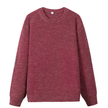 2020 нов мъжки пуловер с дълъг ръкав crewneck възли пуловери игли за плетене soild цвят топло Fit Sueter Hombre пуловери за