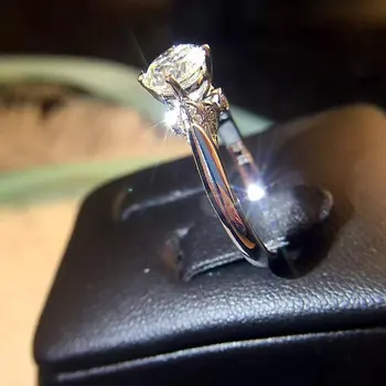 2020 нов уникален дизайн Лебед оригинал 925 твърдо сребро изтеглите 1ct Лаборатория Диамантени годежни пръстени за жени, дамски партия Boho бижута