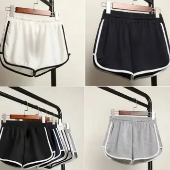 2020 Нова мода дамски летни панталони Сплит еластичен колан кратки свободни плажни секси домашни къси дамски фитнес шорти плюс размер 4XL
