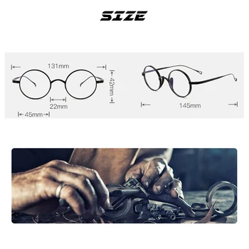 2020 Нова Реколта Мъжете Чист Титан Слънчеви Очила Рамка Кръг Жени Луксозна Марка Късогледство Рецепта За Оптични Очила Рамка За Очила