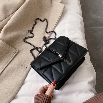 2020 нови жени, чанти мода верига дамски чанти за рамо четка мини чанти, ежедневни Чанти портфейли цвят изкуствена кожа Дамски чанти