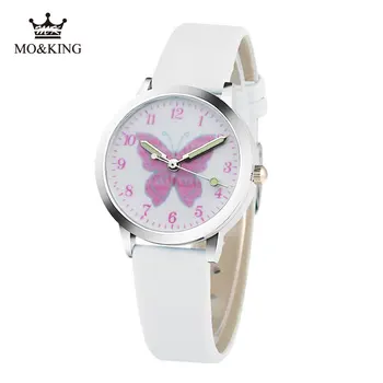 2020 ново записване часовници за деца момичета розова пеперуда карикатура кварцов часовник подарък за рождения ден на часовника, дете часовници деца
