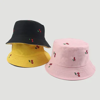 2020 памук двустранен Череша печат кофа шапка Рибар шапка открит пътуване шапка солнцезащитная шапка шапка за мъже и жени 208