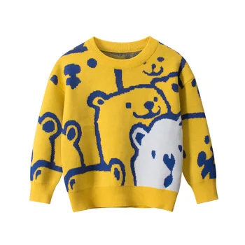 2020 памучни дрехи за момчета от 2 до 9 години Пуловер за момчета с дълъг ръкав и кръгло деколте детски блузи пуловер принт карикатура на дрехи за момчета