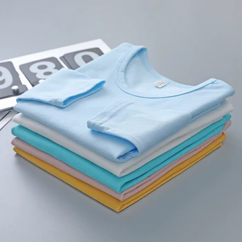 2020 Пролет Есен Детски Ризи, Блузи С Дълъг Ръкав За Деца Плътен Цвят Блуза За Момичета, Момчета Тениски Дете На Горно Облекло