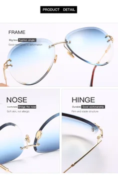 2020 розово мода без обръч дамски слънчеви очила луксозен самолетни дамски слънчеви очила нюанси zonnebril дами UV