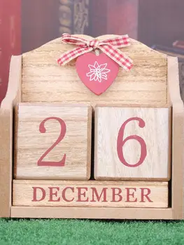 2020 САМ дървени календарни блокове ежедневно Вечен настолен календар фотография подпори коледен подарък-коледна украса