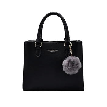 2021 зима чанта на Жената Ежедневна чанта женски голямо рамо високо качество велур кожена чанта с кожа топка