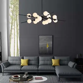 2021 нов модерен и луксозен стъклен балон led полилей за дневна трапезария висящи лампи тавана лампа, окачена лампа