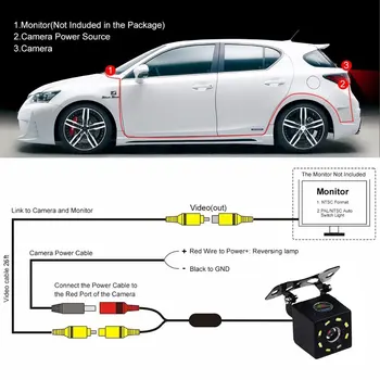 2021 нов универсален автомобил камера за обратно виждане 12 LED за нощно виждане задна скорост автоматично паркинг монитор CCD водоустойчив 170 градуса HD видео