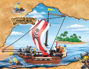 226шт строителни тухли Карибските Пирати кораб серия модел играчки за DIY деца, образователни пъзели играчка за момче