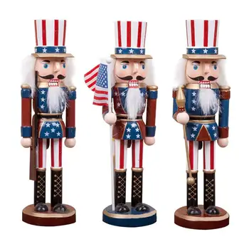 25 см класически американски Лешникотрошачката войници дървена ръчно изработени Лешникотрошачката куклен desk украса Коледен подарък кукла