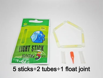 250pcs / 50packs химически светлинен светлинен светлина Stick Night Fishing Float sticks светлини в зелен цвят риболовни принадлежности B267