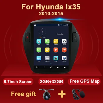 2Din Android Car Radio GPS за Hyunda Ix35 2010-вертикален екран Tesla 9.7