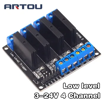 3-24V 4-канален solid state relay модул Low Level Relay DC-DC ПХБ SSR AVR DSP за arduino Сам Kit