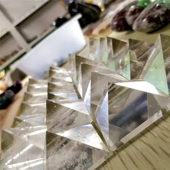 3*4*4 см натурален прозрачен бял кварц енергия Crystal пирамида изцеление скъпоценен камък за декорация на дома украса