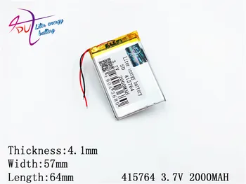 3.7 V 2000MAH 415764 405565 полимерна литиева акумулаторна литиево-за акумулаторна батерия за GPS DVD PAD e-book tablet pc power bank