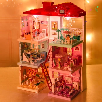 3 слой Принцеса къща да си играят с играчки къща играчки, мебели, играчки за момичета куклена къща комплект за моделиране Принцеса замък набор от Куклен дом