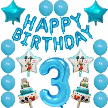 30шт Мини маус Мики Маус въздушен балон на 30 сантиметра номер латексови балони, торта baby shower 1 2 3 4 5 6st рожден ден карикатура украса