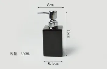 320ml Керамични диспенсер емулсия е бяла, черна бутилка хотелски душ гел дезинфектант за ръце бутилка с бамбуковым чекмедже за кухни