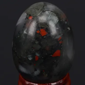 34x44 мм естествен камък кровавик обхват яйце изцеление рейки занаяти стоун масаж, упражнения за пръстите