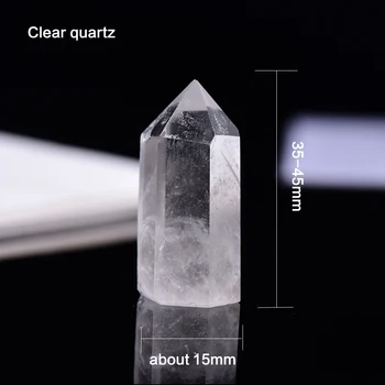 35-45 мм натурален Кристал полупрозрачен кварц точка лечебен камък шестиугольные призми обелиск пръчка лечение на камък, аксесоари за дома