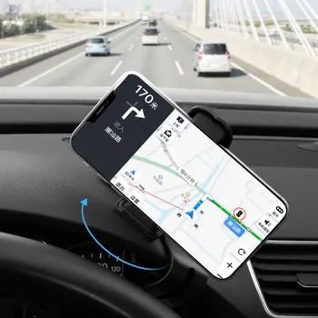 360 градуса на въртене кола телефона на таблото за кола и GPS навигация за универсална стойка с регулируема скоба за мобилен телефон