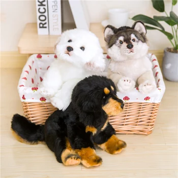 38 см сладък моделиране Вълк плюшени играчки вълк куче децата кукли реалистични фигури на домашни любимци меки аниме декор колекция от играчки за деца и Децата