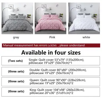 39 комплект постелки бял розов сив чаршаф King Queen Size стеганое одеяло спално бельо калъфка 2 елемента/3шт комплект постелки