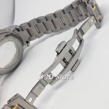 39 мм мъжки часовник от неръждаема стомана златен корпус сапфирен кристал fit ЕТА 2836 Mingzhu 2813 3804 ,Miyota 8215 8205 821A механизъм