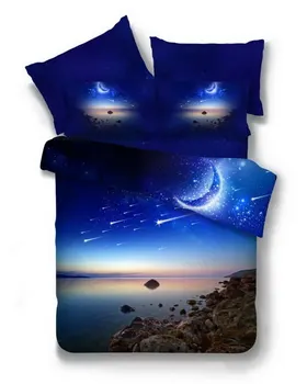 3d Galaxy комплект постелки пухени набор от Вселената, космоса тематична калъфка пухени плосък лист 40