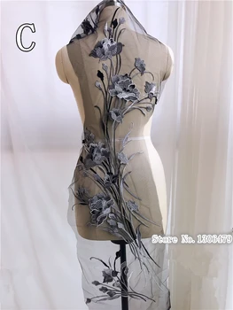 3D бродирана кръпка апликация за сватбен вечерна рокля шевни петна модни аксесоари за дрехи 32*99 см RS1302