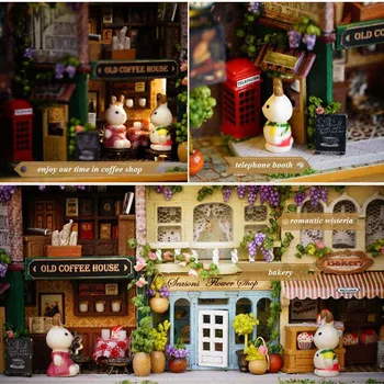 3D дървен направи си САМ Ръчно изработени Box театър Куклена къща миниатюрна скоростна щастливо ъгъл сладък мини САМ Занаятите Decoration съберат комплекти играчки